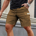 Multi-Pocket Elastic Work Shorts