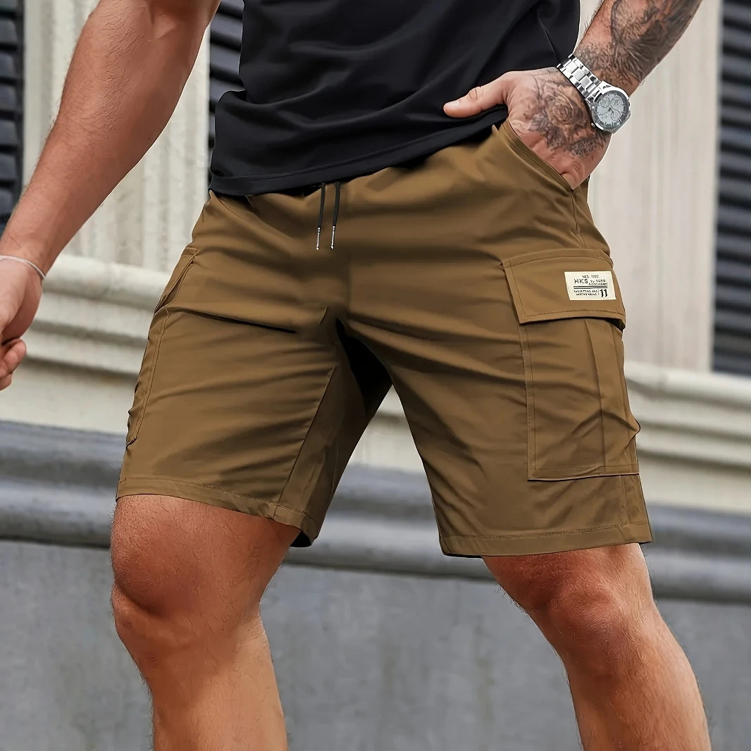 Multi-Pocket Elastic Work Shorts
