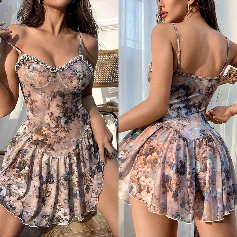 Floral Pleated Babydoll
