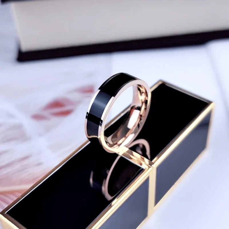 White Black Charm Ring