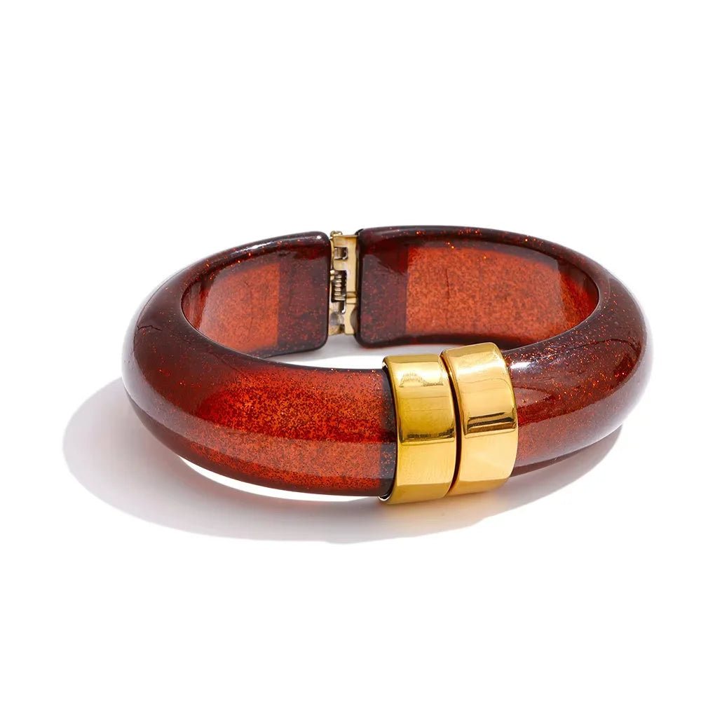 Acrylic Gold Bangle Set