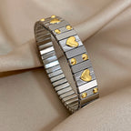 Vintage Heart Star Bangle Bracelet