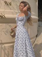 Summer Floral Puff Sleeve Dress
