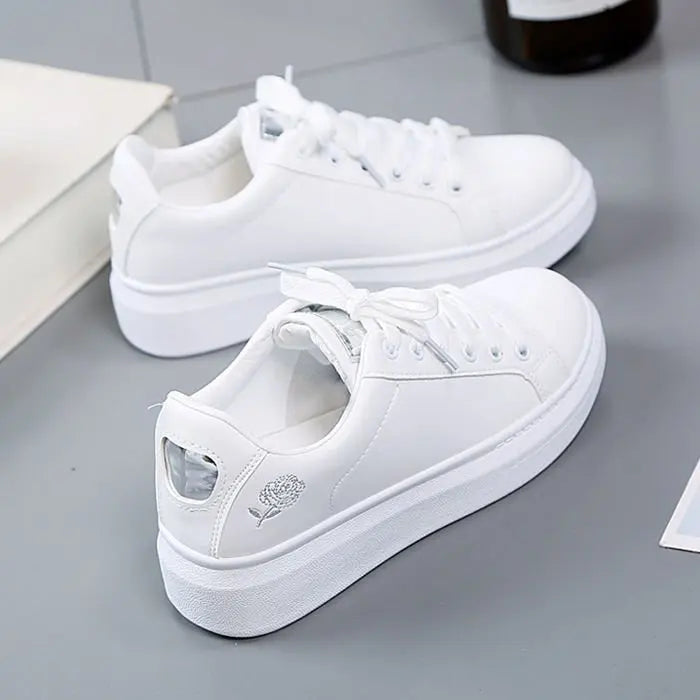 Spring Floral Lace-Up Sneakers