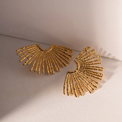 Hollow Gold Pendant Earrings