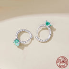Clover Zircon Hoop Earrings