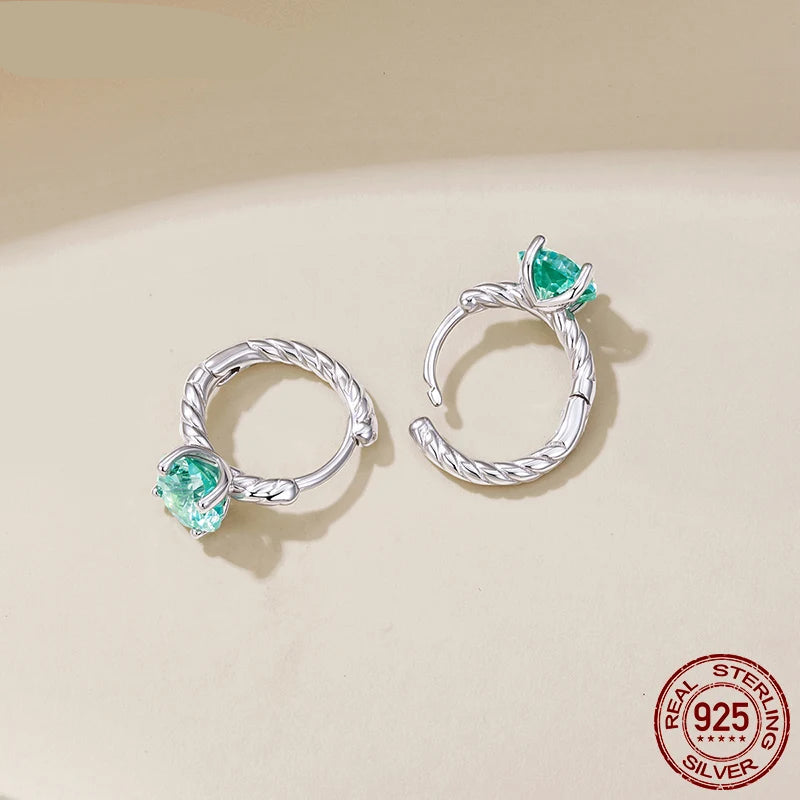Clover Zircon Hoop Earrings