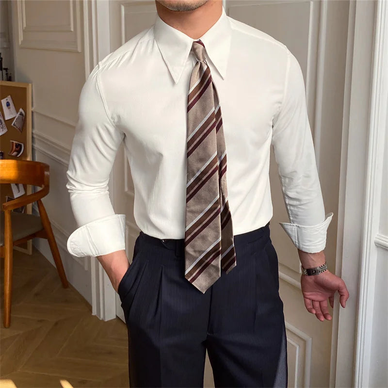 Solid Casual Dress Shirt