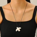 Ceramic Dove Hoop Necklace