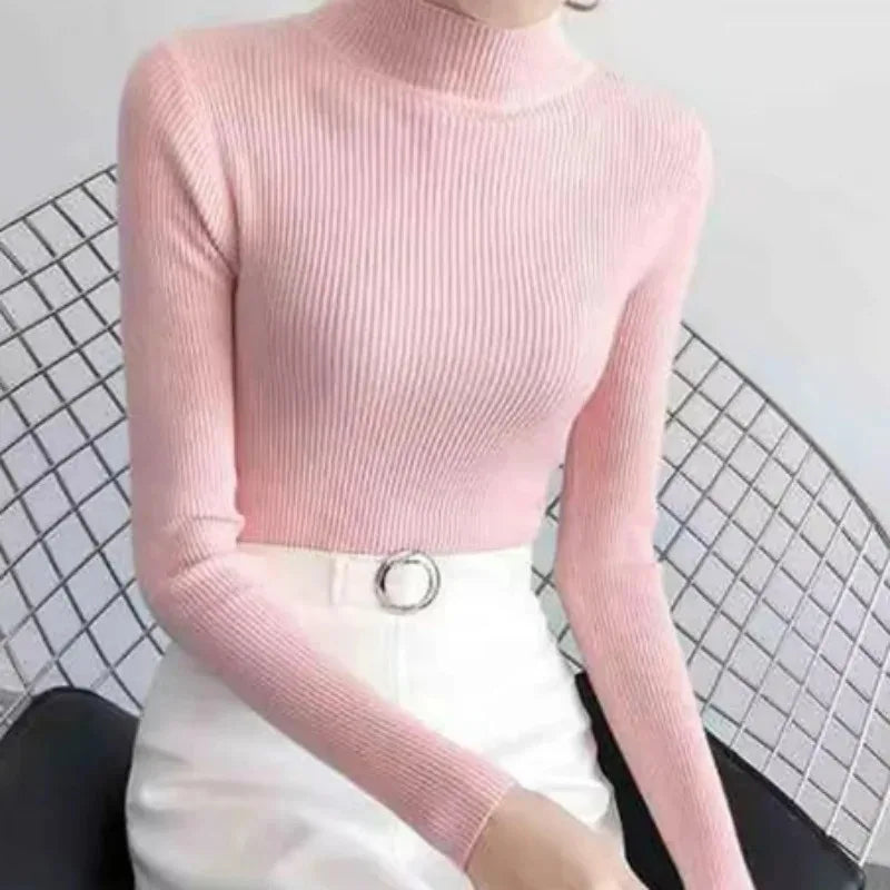 Mock Neck Slim Sweater