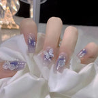 Gradient Wearing Fake Nails Long