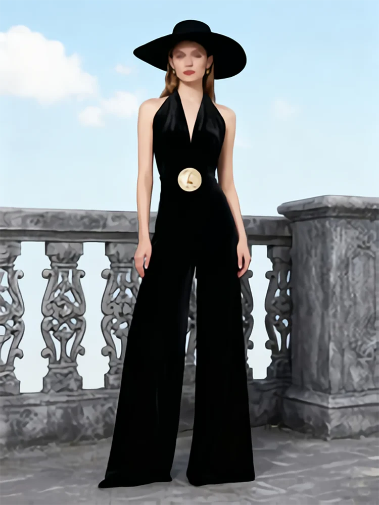 Glamorous Open-Back Flare Jumpsuit