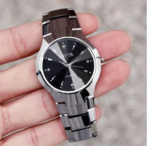 Couples Dial Cutting Quartz Watch
