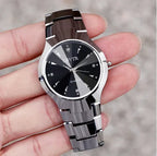 Couples Dial Cutting Quartz Watch