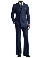 Striped Flare-Pants Formal Tuxedo Set