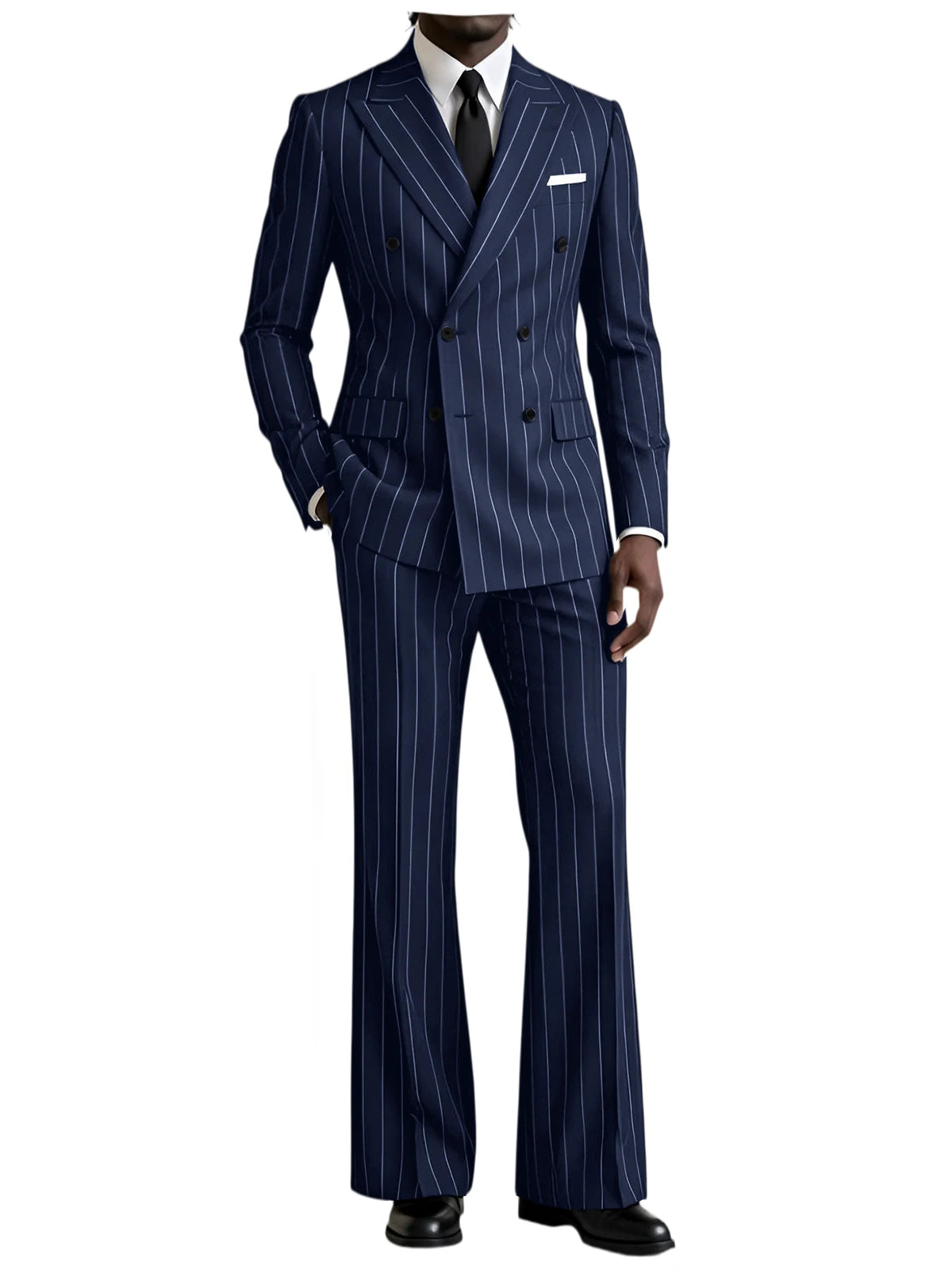 Striped Flare-Pants Formal Tuxedo Set