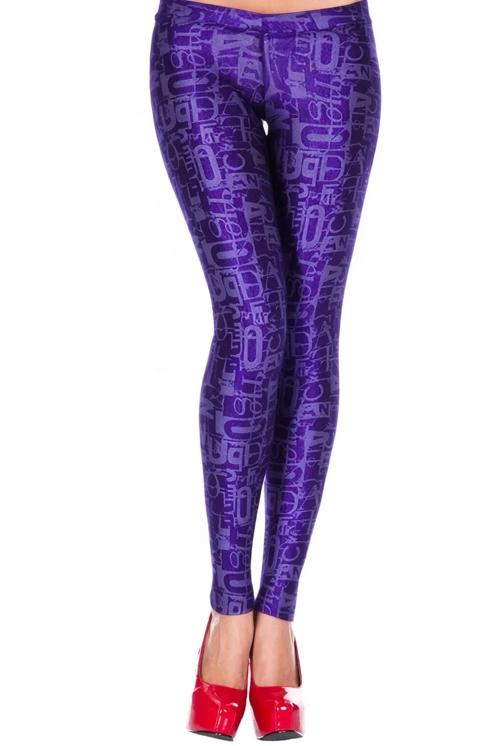 Shiny Metallic Pencil-Cut Leggings