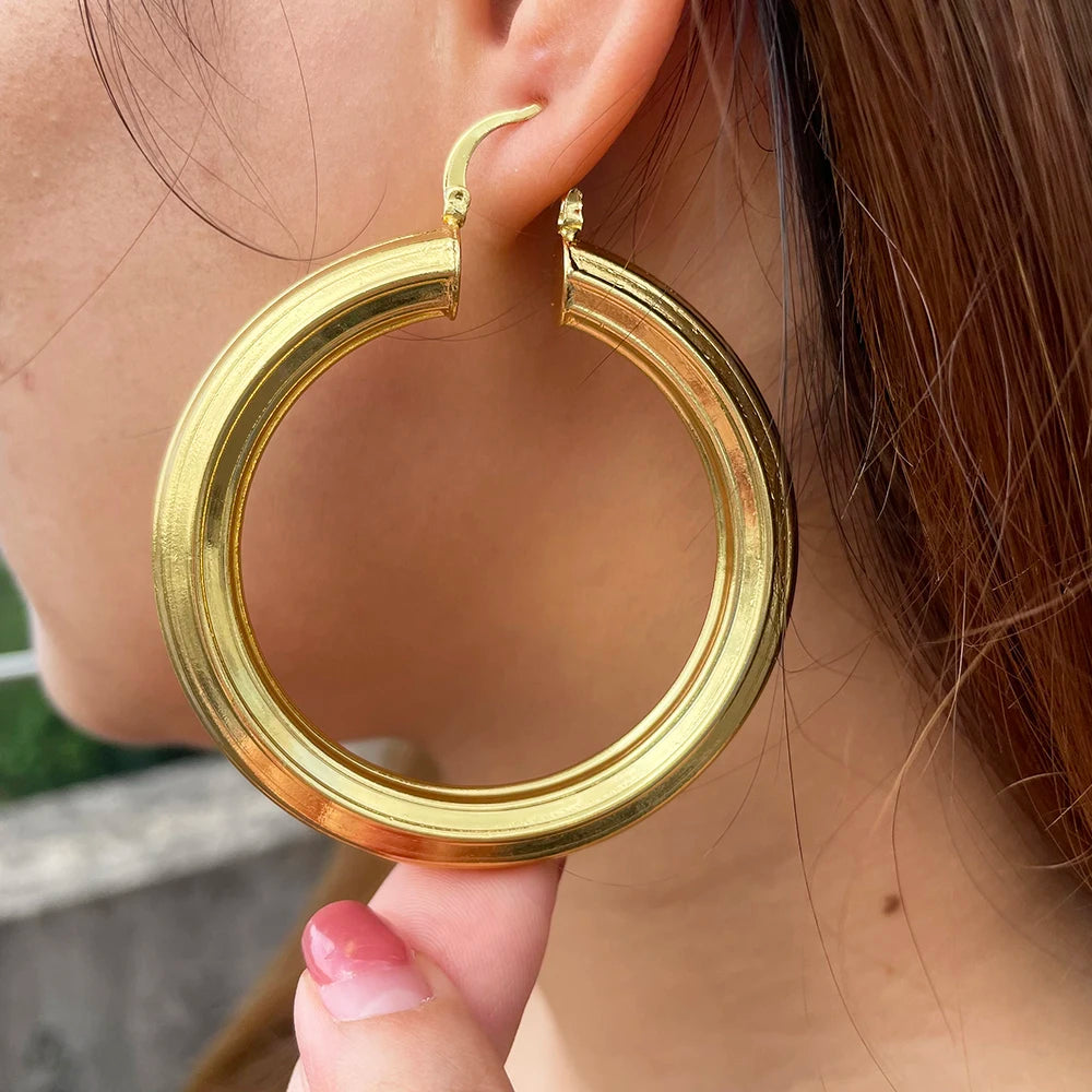 Gold Twisted Hoop Earrings
