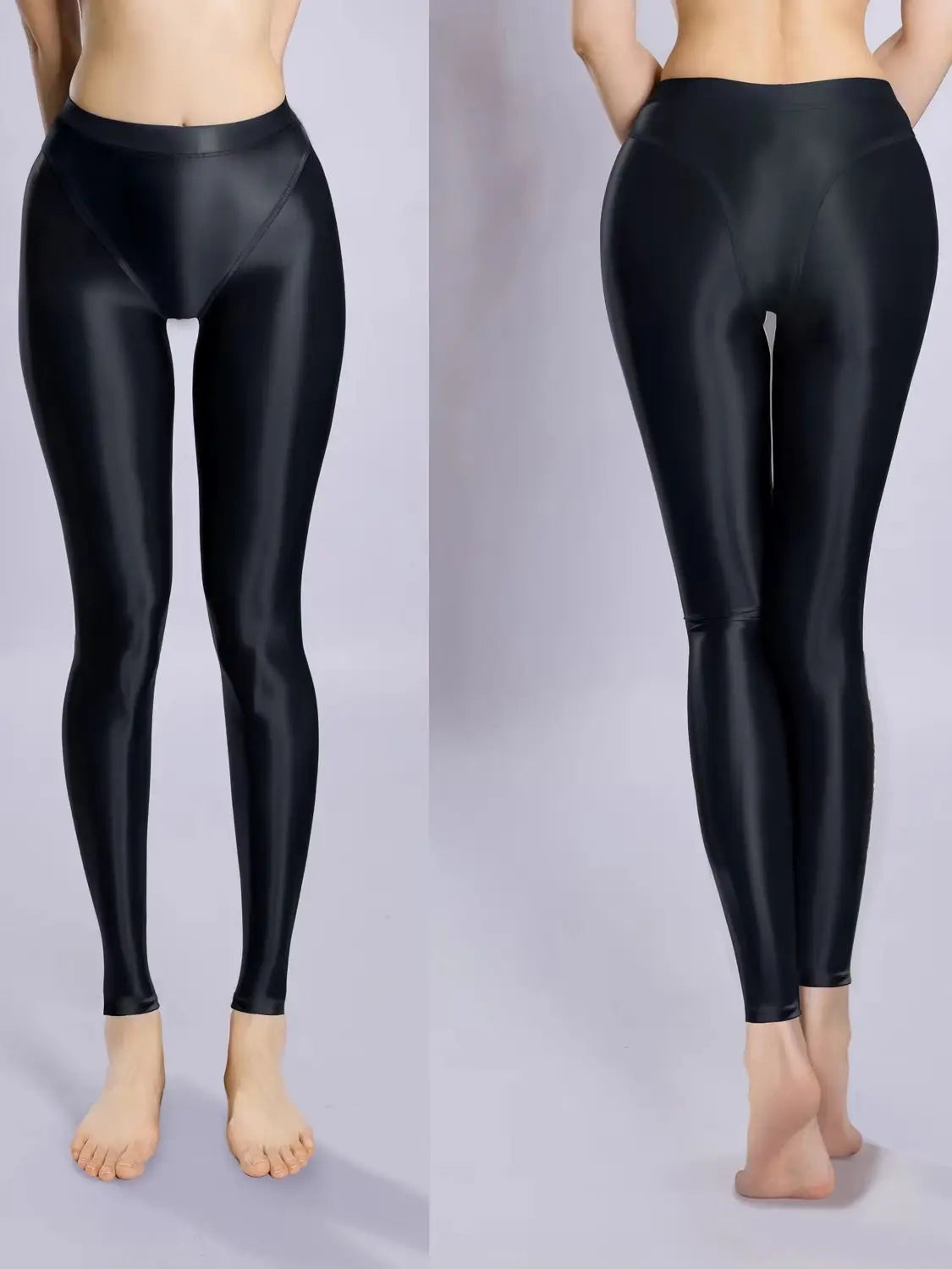 Bessmini Shiny High-Cut Pencil Leggings