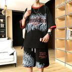 Print Streetwear Tracksuit Shorts Set