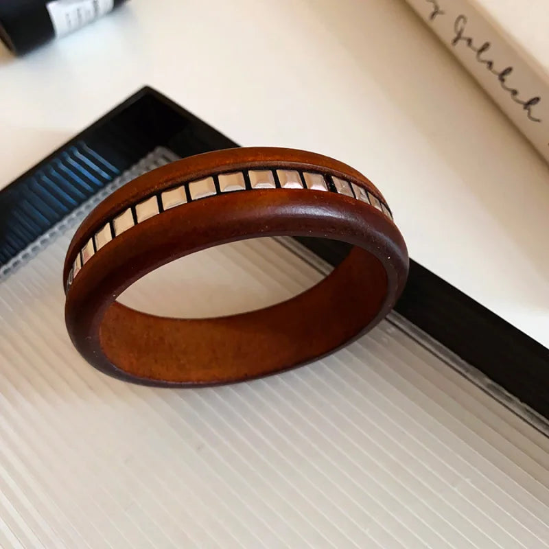 Vintage Wooden Round Bangle
