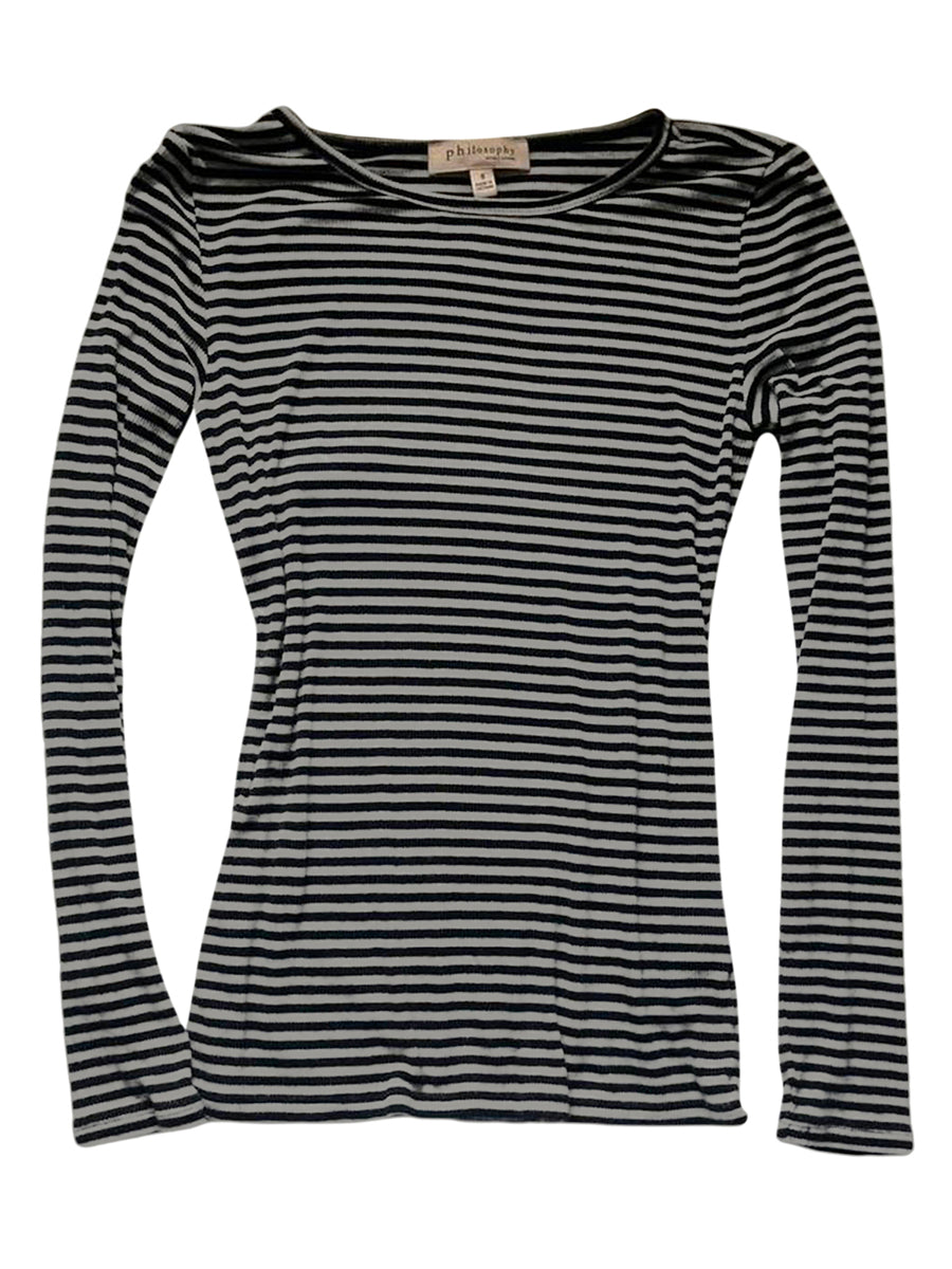 Broadcloth Striped Crew Neck True-To-Size Fit T-Shirt