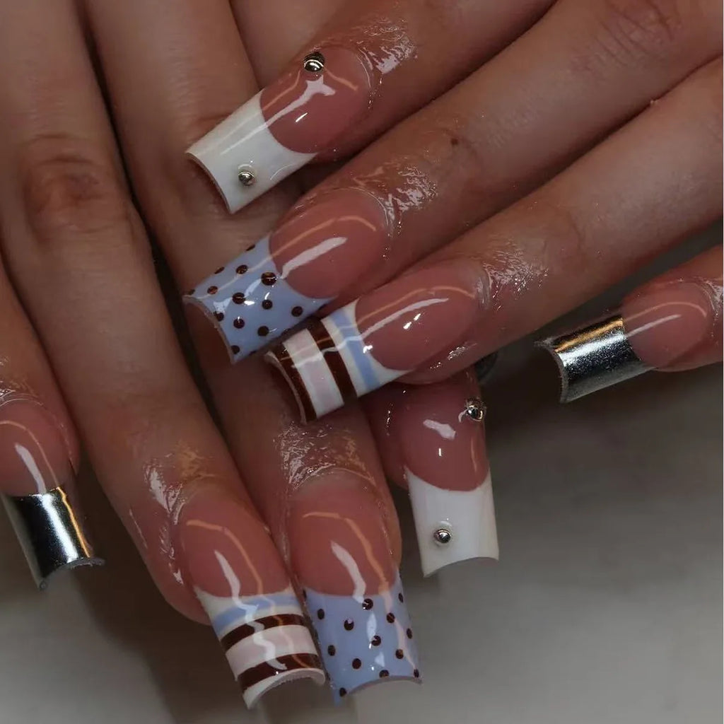 Gothic False Nails Dark Red
