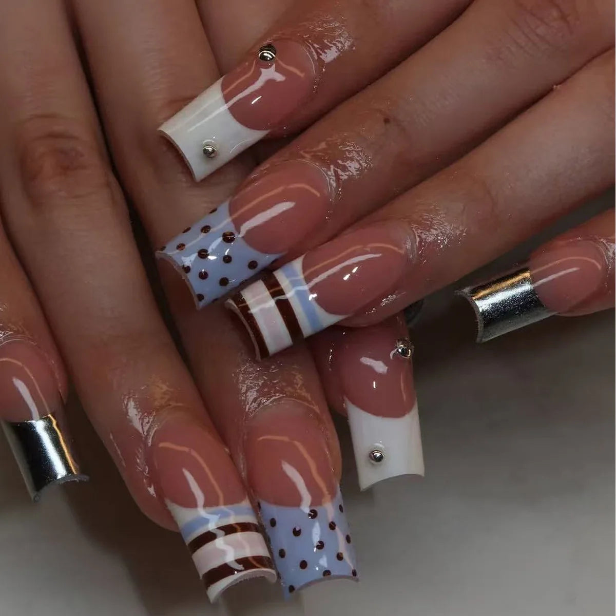 Gothic False Nails Dark Red
