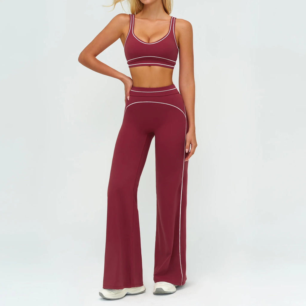 Knit Construction Sleeveless True-To-Size Fit Two-Piece Yoga Set