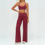 Knit Construction Sleeveless True-To-Size Fit Two-Piece Yoga Set