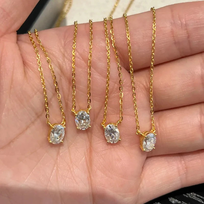 Moissanite Silver Pendant Necklace