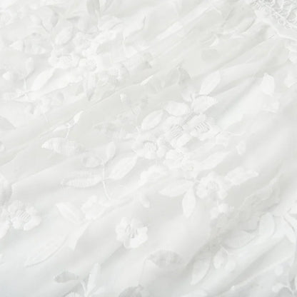 Elegant White Lace V-Neck Dress