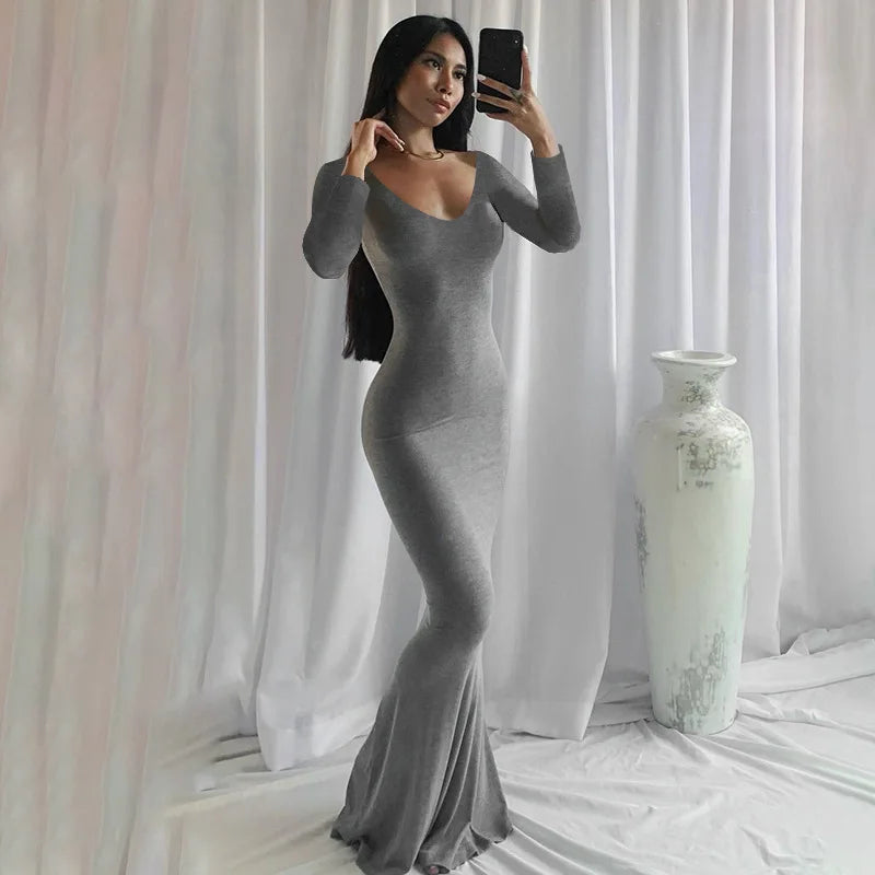 Spaghetti Strap Bodycon Maxi Dress