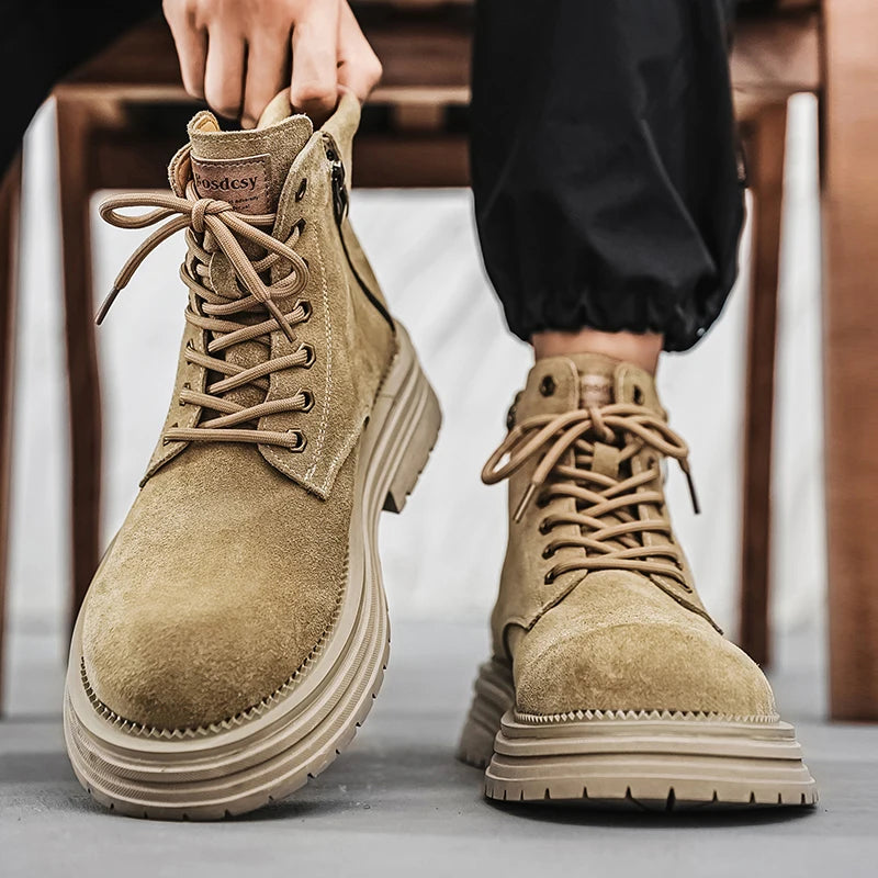 Suede English Style Short Boots