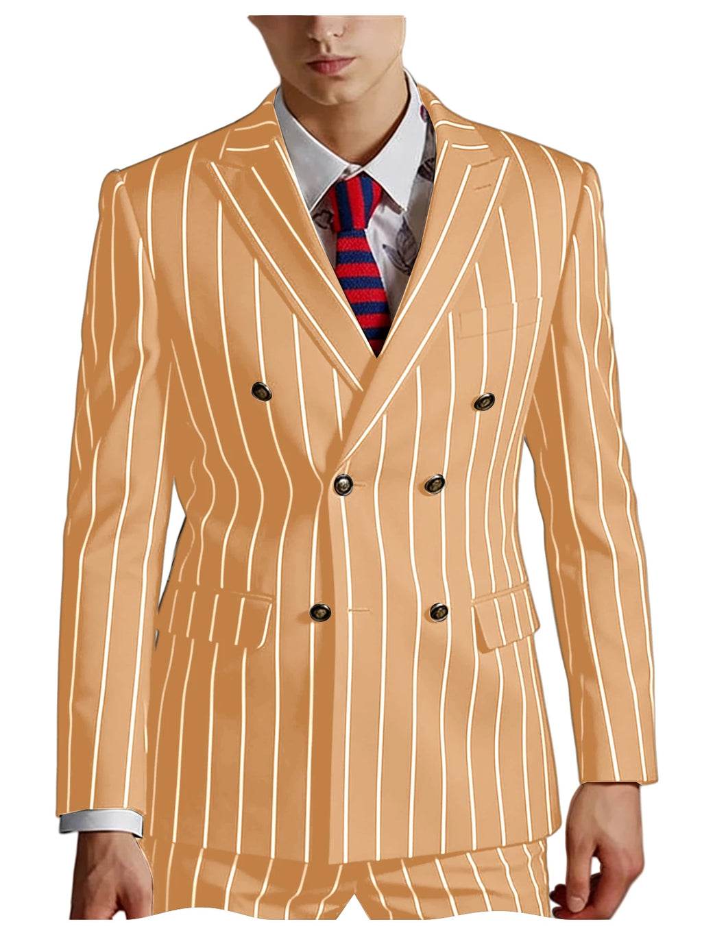 Pinstripe Double-Breasted Slim Tuxedo