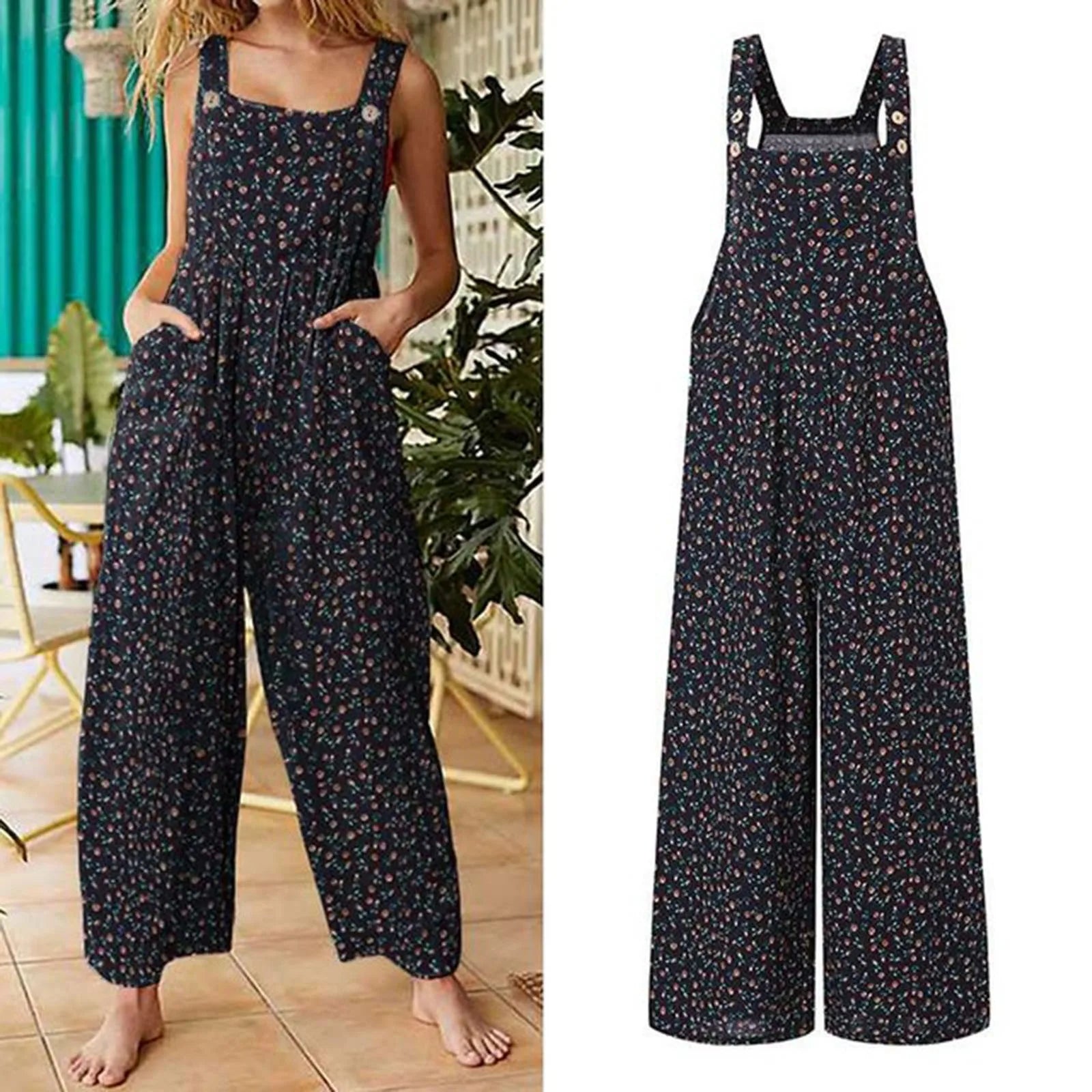 Floral Square Jumpsuit