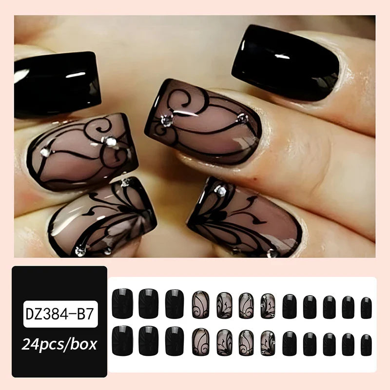 Gradient White Press Nails