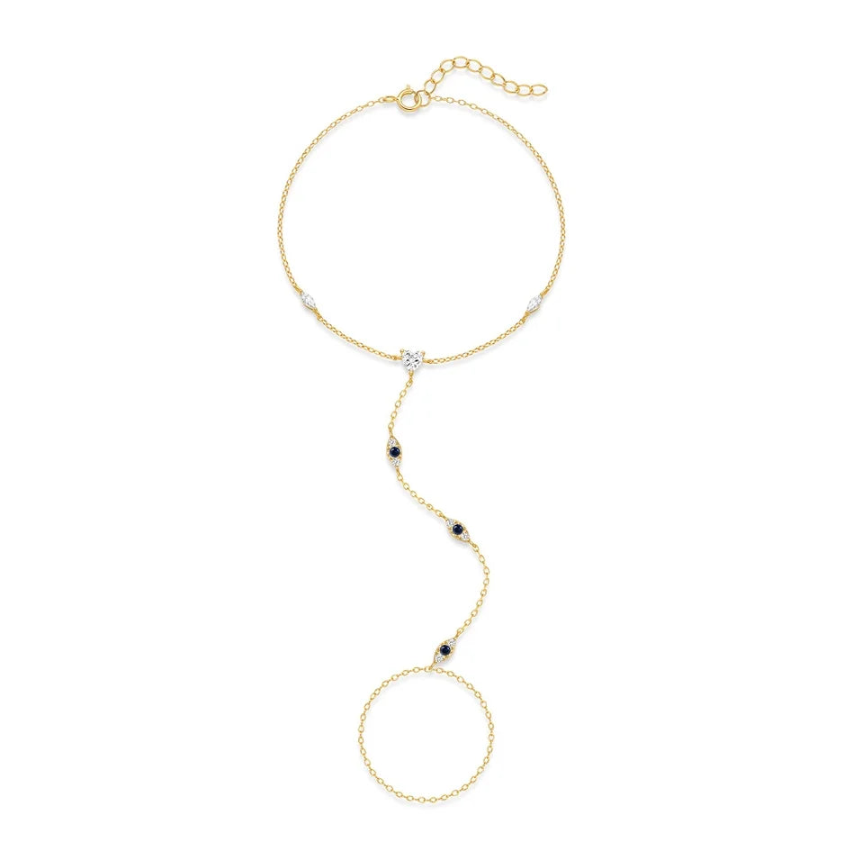 Zircon Silver Charm Bracelet