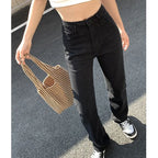 High Waist Straight Denim Jeans