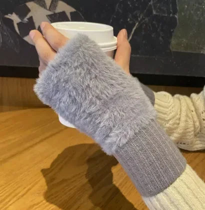 Soft Mink Fingerless Gloves