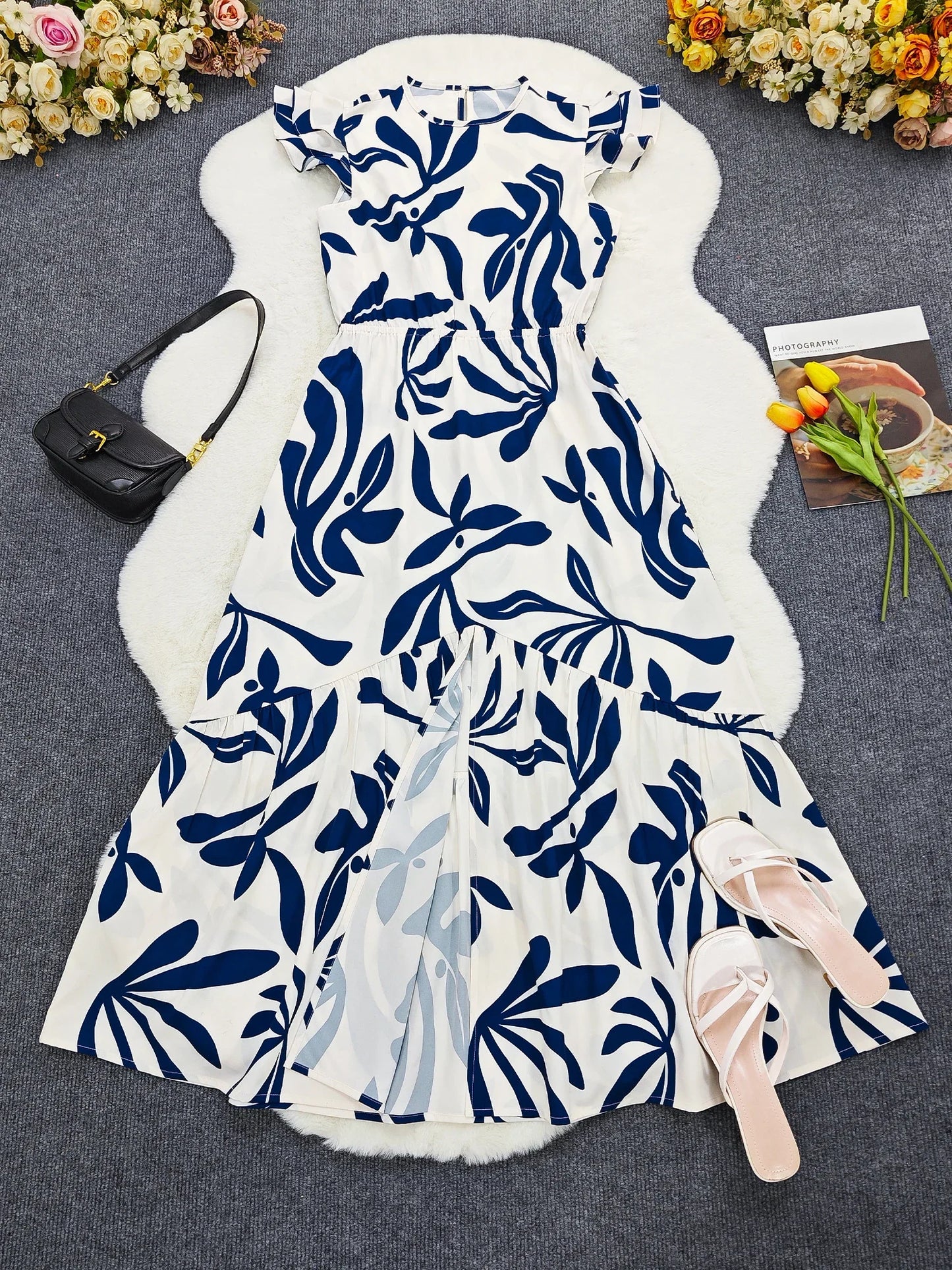 Casual Flutter Sleeve Dress