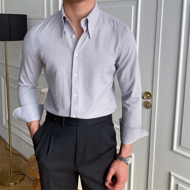 Solid Casual Dress Shirt