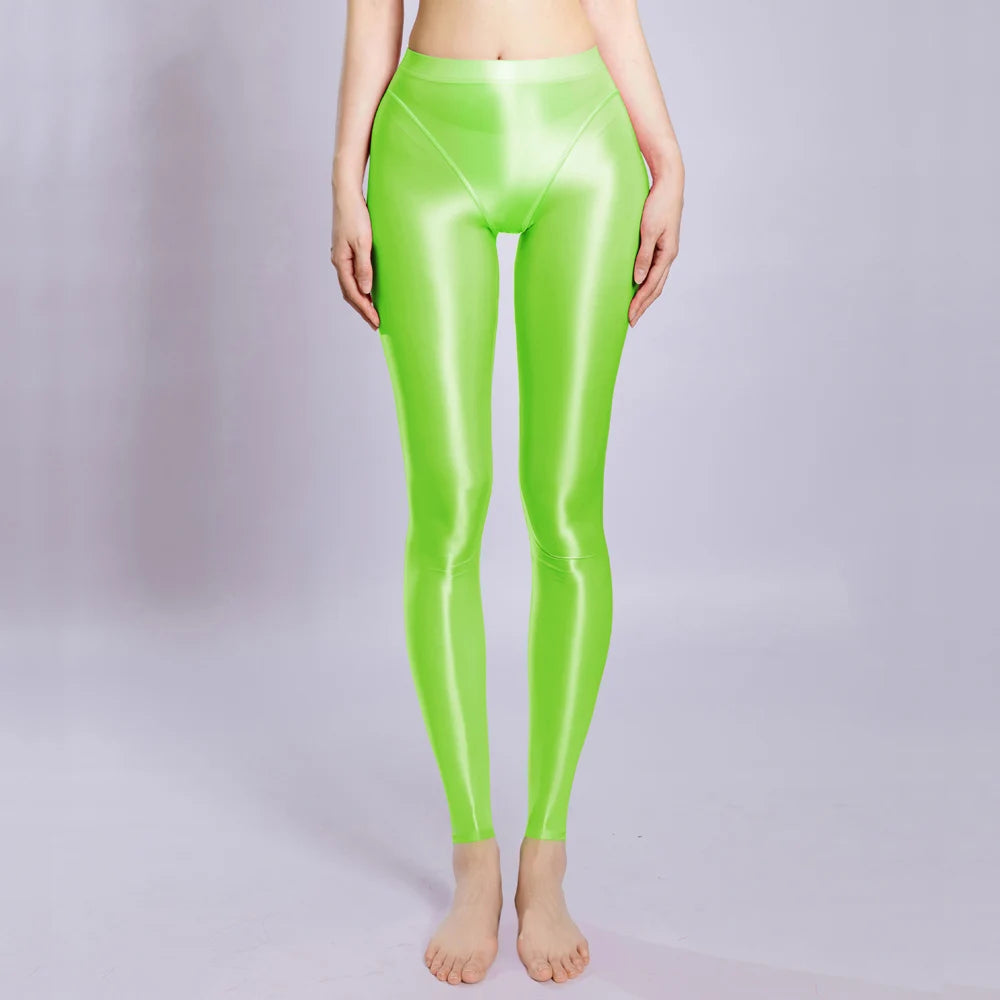 Bessmini Shiny High-Cut Pencil Leggings