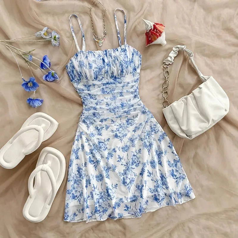 Floral Spaghetti Strap Mini Dress