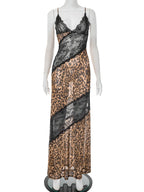 Leopard Print Mermaid Maxi Dress