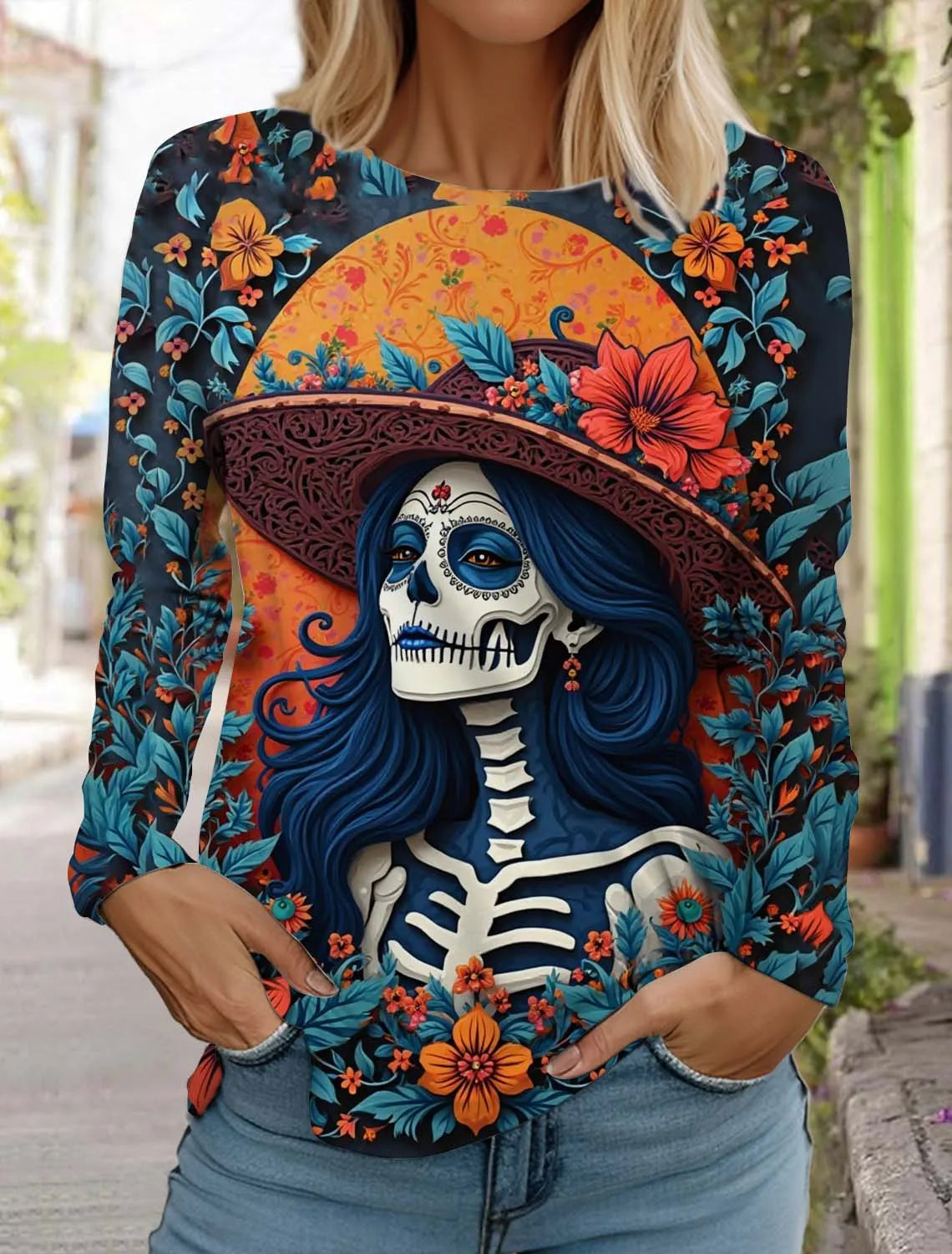 Sugar Skull Long Sleeve Shirt
