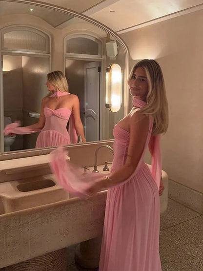 Elegant Mesh Maxi Dress