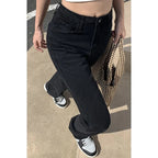 High Waist Straight Denim Jeans