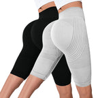 Seamless Hip-Lifting Yoga Shorts 2-Pack
