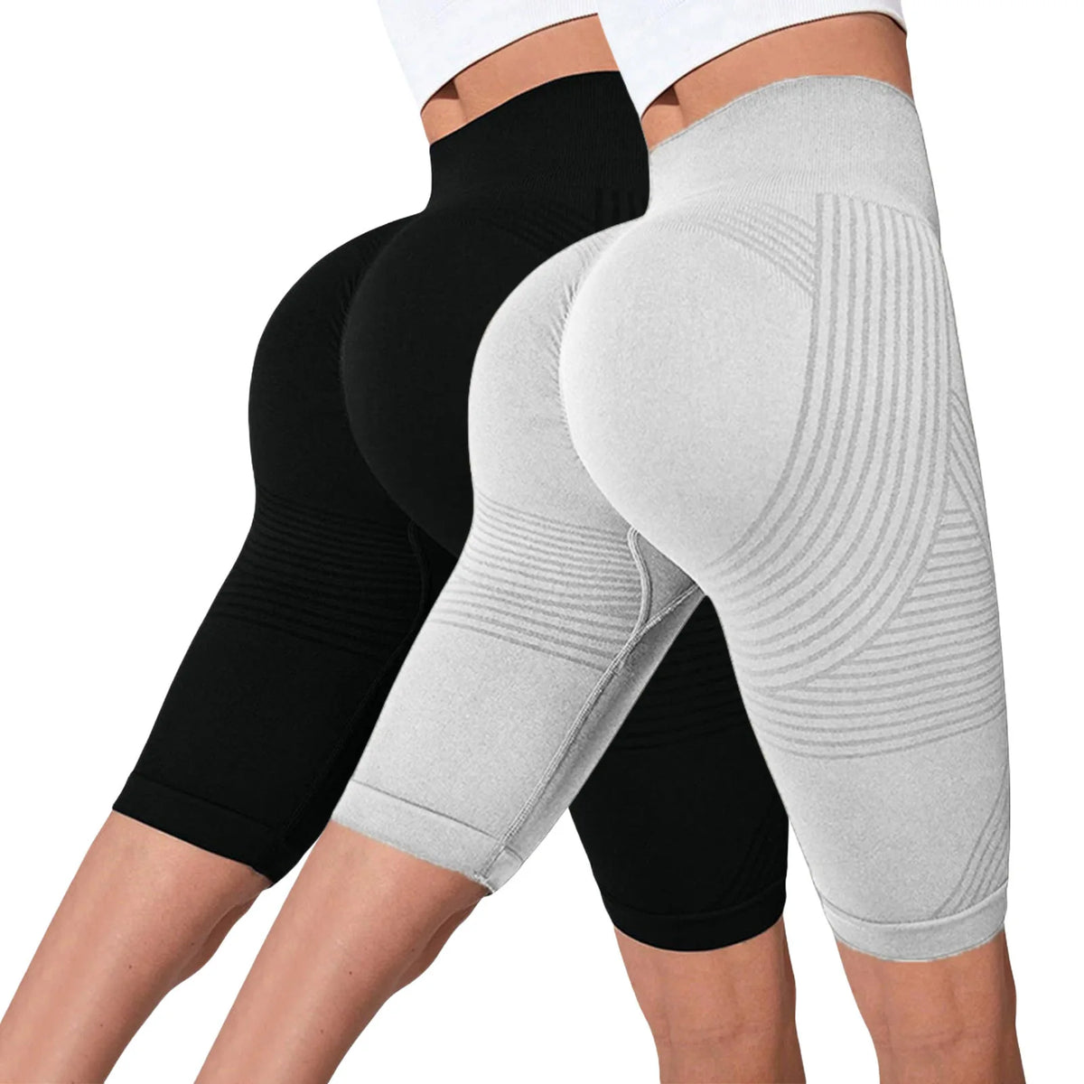 Seamless Hip-Lifting Yoga Shorts 2-Pack